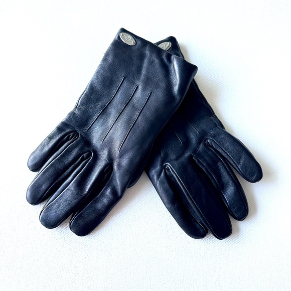 COACH Black Leather Gloves Size 7 - Picture 1 of 2